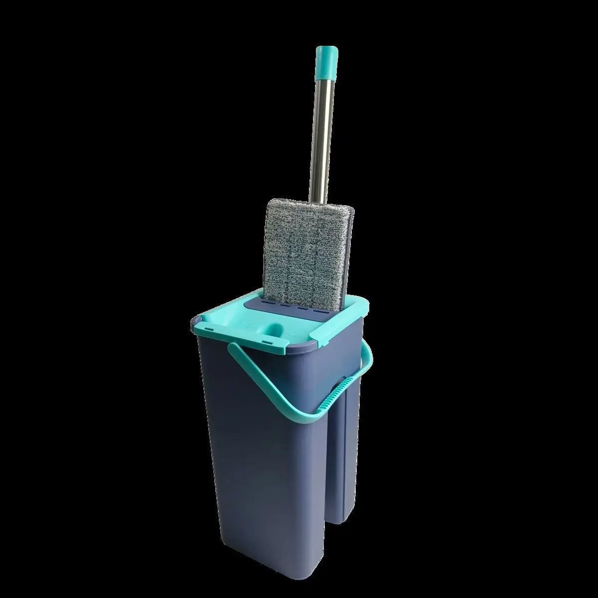 Professional Home Cleaning Set with Self-Mop Bucket Flat Sunshine Hand-Free Floor Head Shape Washable Microfiber Pads Steel Pole