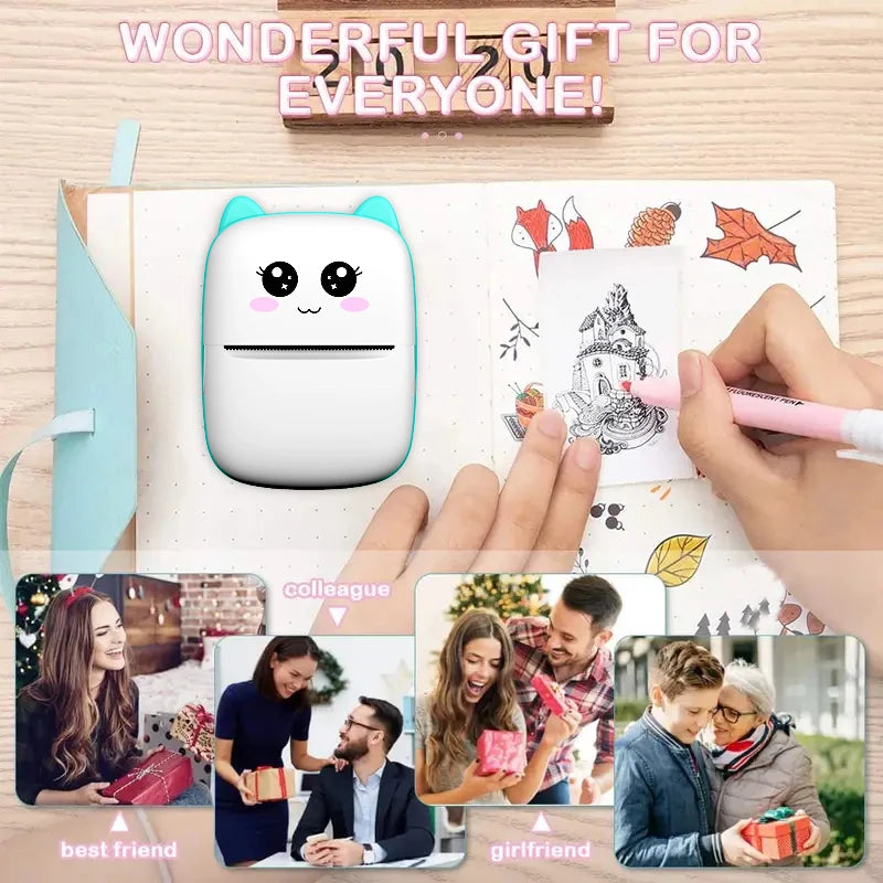 Mini Thermal Printer (Model X5) - Print Photos & Stickers From Your Phone (No Ink Needed!)