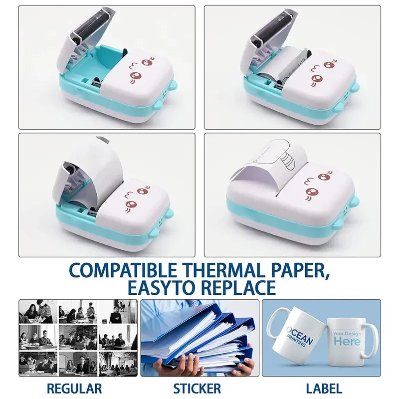 Mini Thermal Printer (Model X5) - Print Photos & Stickers From Your Phone (No Ink Needed!)