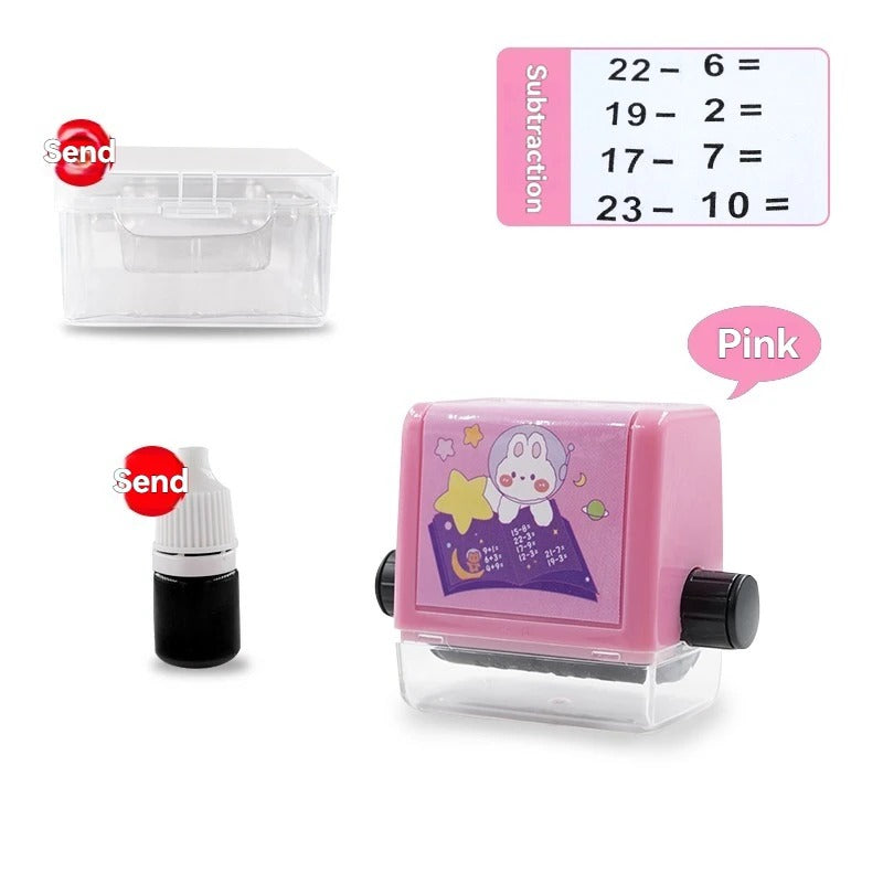 Math Practice Roller Stamp - Addition, Subtraction, Multiplication, Division (Free Ink Included)