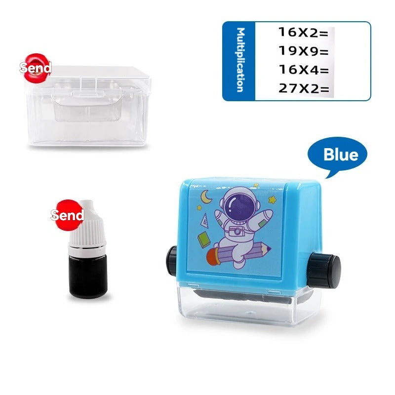 Math Practice Roller Stamp - Addition, Subtraction, Multiplication, Division (Free Ink Included)