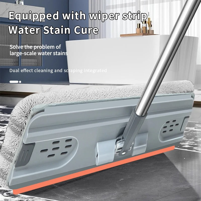 Hands-Free Flat Mop & Bucket Set - Self-Wash & Squeeze Dry System