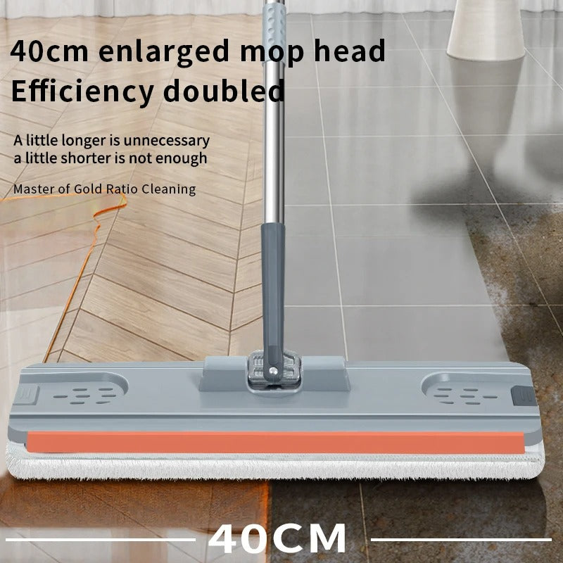 Hands-Free Flat Mop & Bucket Set - Self-Wash & Squeeze Dry System