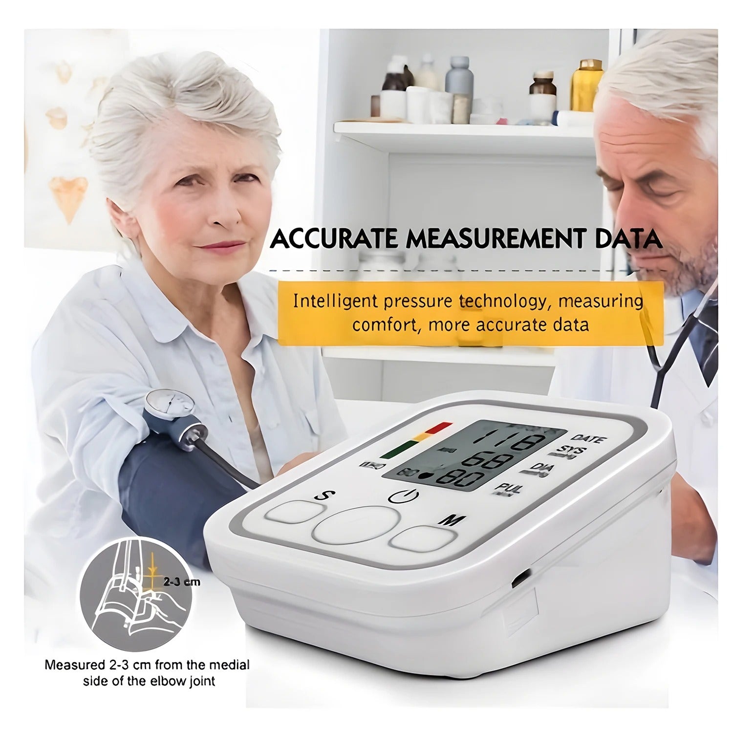 Automatic Upper Arm Blood Pressure Monitor - High Accuracy & Large Display