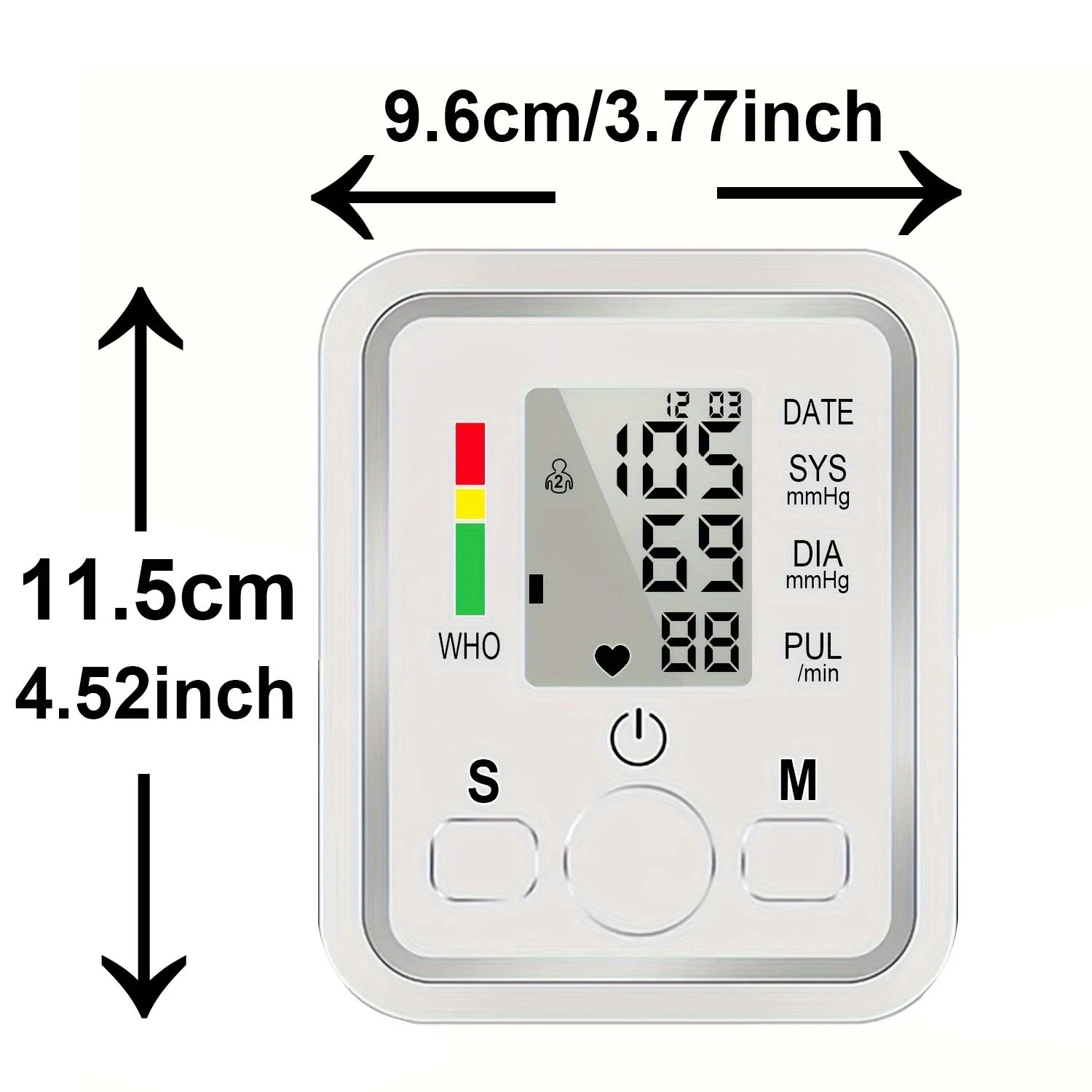 Automatic Upper Arm Blood Pressure Monitor - High Accuracy & Large Display